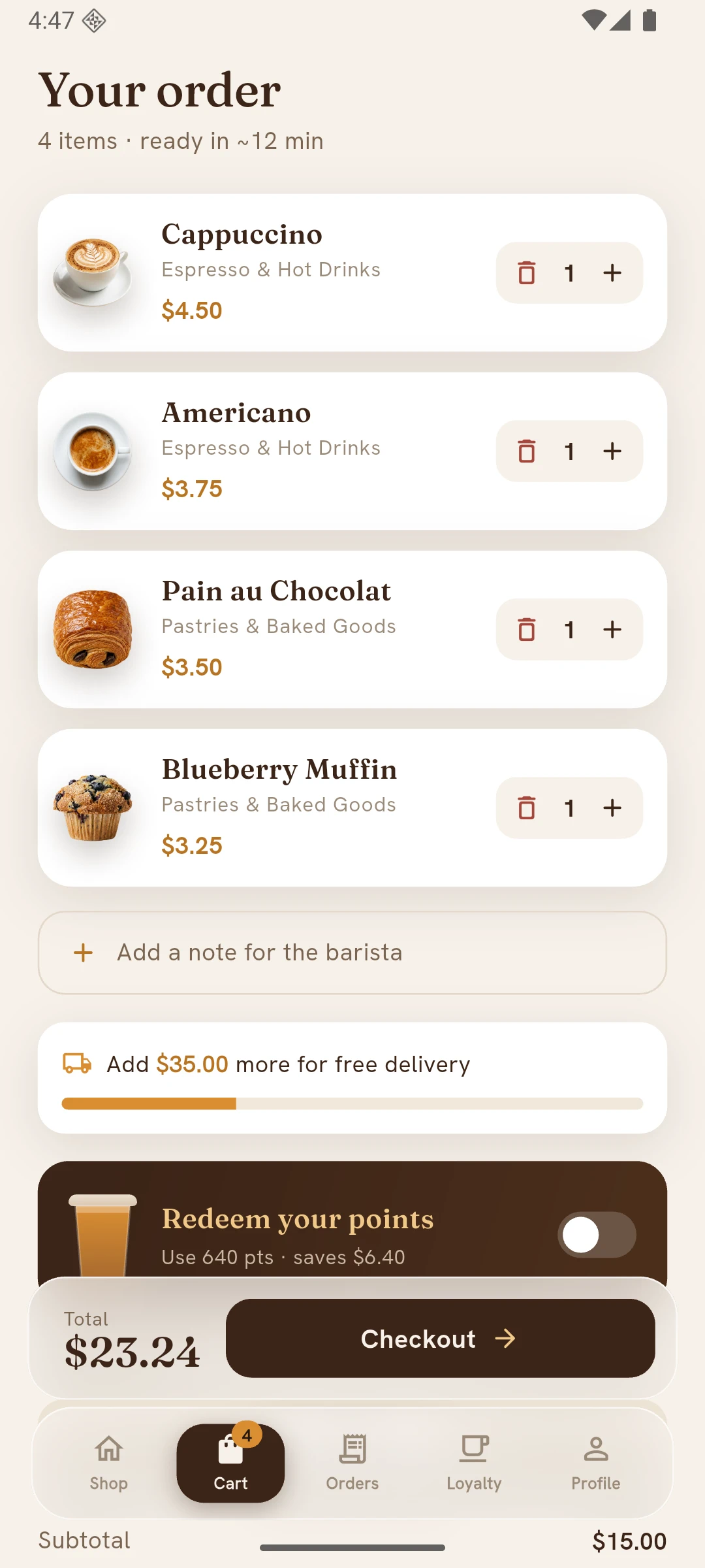 The cart.