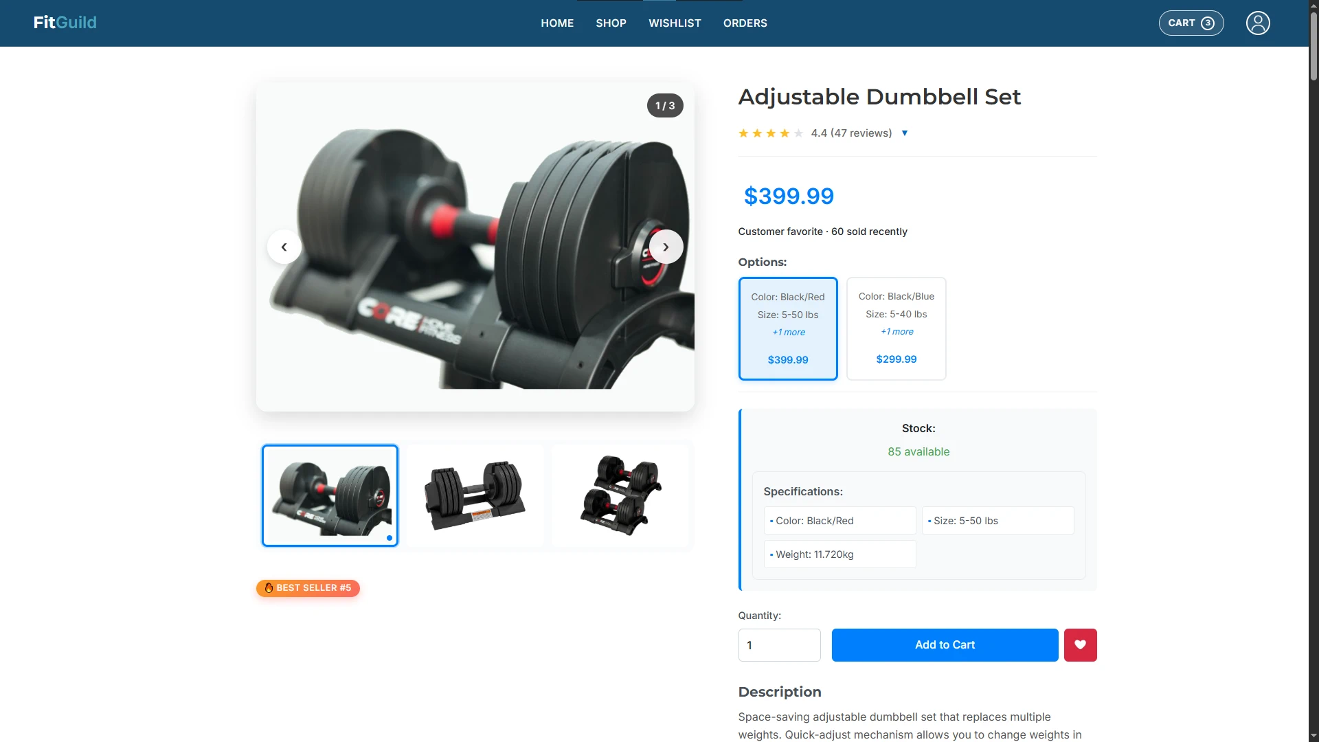 A product page.