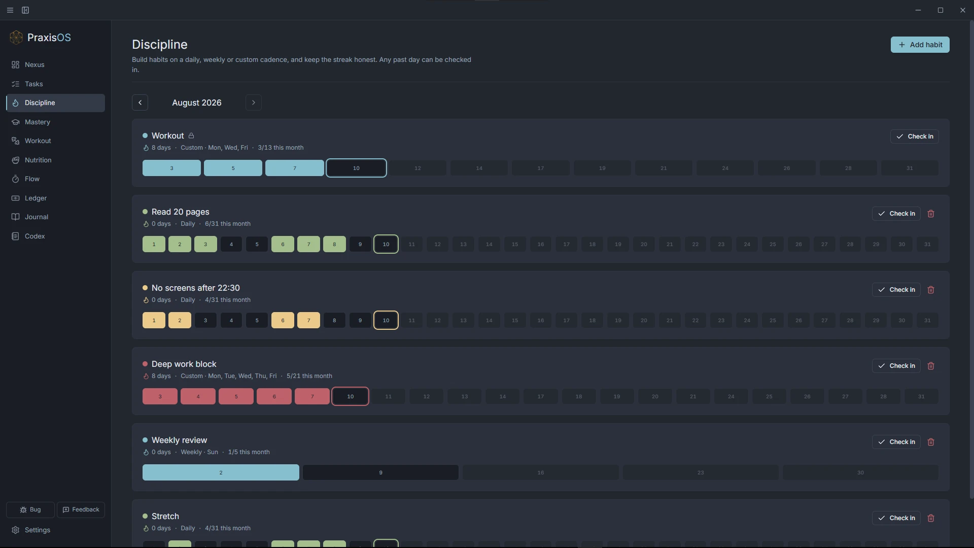 Theme and preset settings.