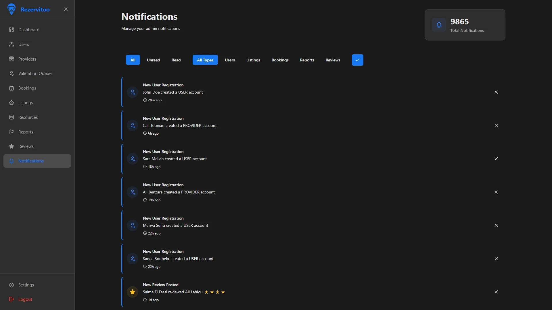 Live notifications.